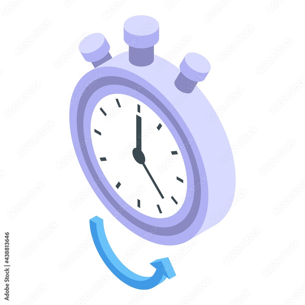 Poster education workflow stopwatch icon. isometric of education workflow stopwatch vector icon for web des