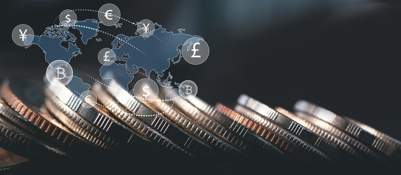Currency Exchange, money transfer concept, economy and financial background