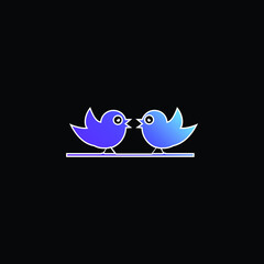 Birds Couple blue gradient vector icon