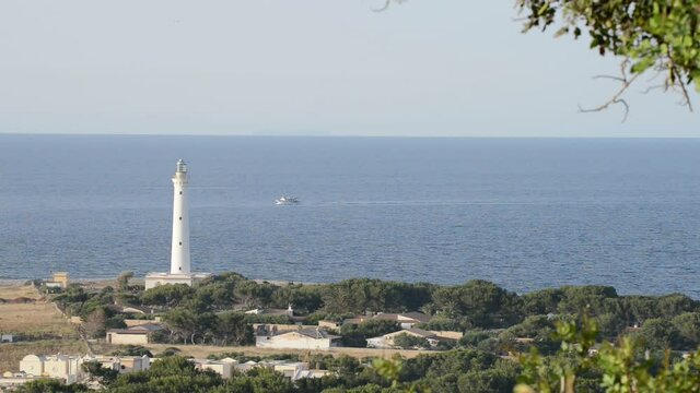 the lighthouse of San vito lo Capo in sicily photographed with a telephoto lens