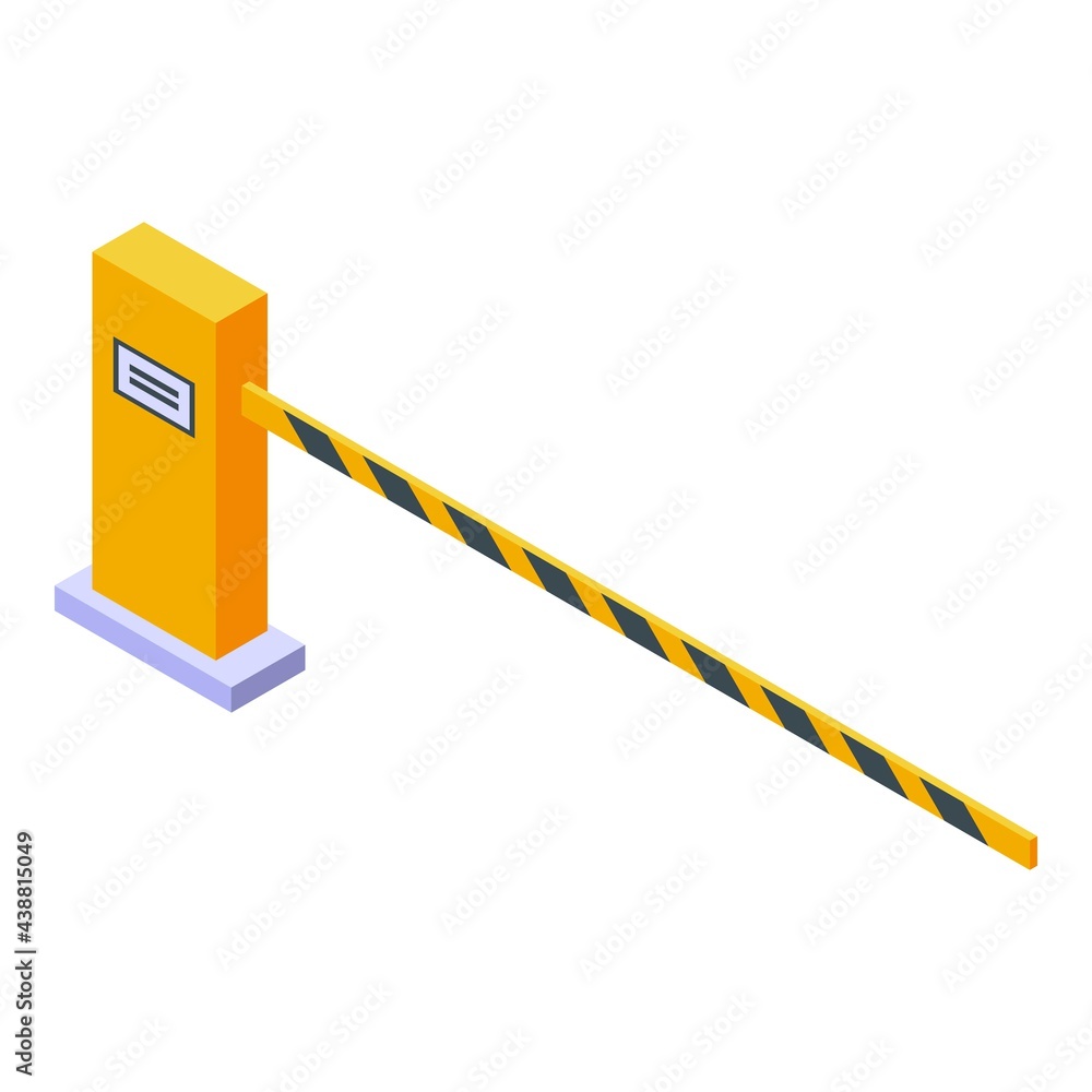 Poster automatic barrier icon. isometric of automatic barrier vector icon for web design isolated on white 