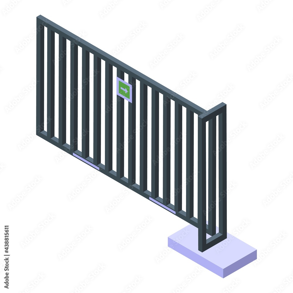 Poster automatic gate access icon. isometric of automatic gate access vector icon for web design isolated o