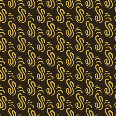 Modern background pattern with decorative ornamentation on black background, wallpaper. Seamless pattern, texture. Vector image