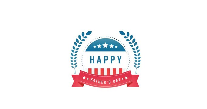 Animation of fathers day text moving over white background