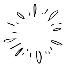 Obraz premium Doodle starburst. Hand drawn sun burst. Vector sketch illustration. Isolated on white background.