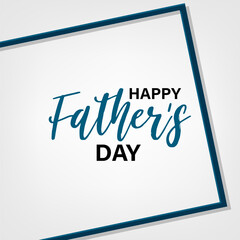 Happy Fathers Day. Simple holiday banner background with lettering. Vector illustration.