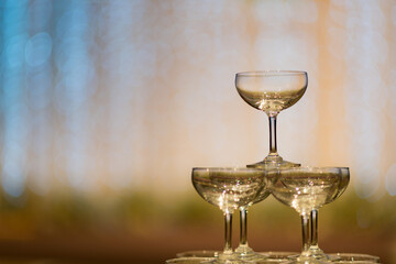 empty wine glass with blur background