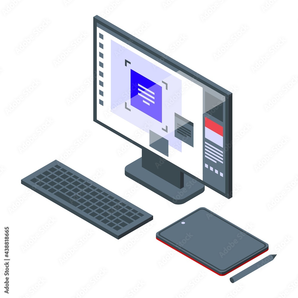 Poster digital printing icon. isometric of digital printing vector icon for web design isolated on white ba