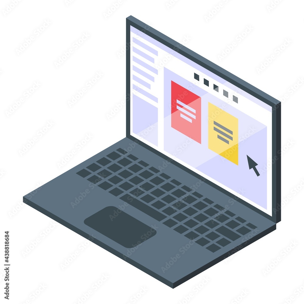 Poster laptop digital printing icon. isometric of laptop digital printing vector icon for web design isolat