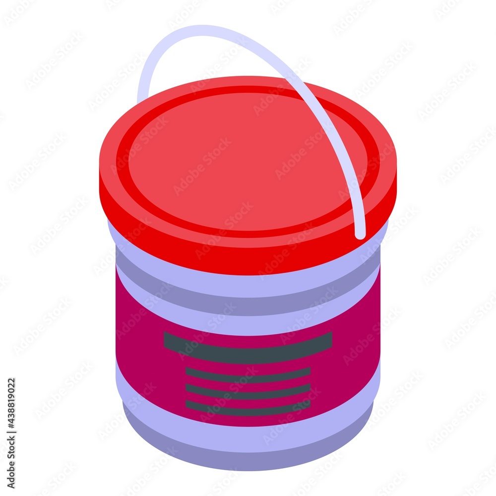 Poster bucket paint digital printing icon. isometric of bucket paint digital printing vector icon for web d
