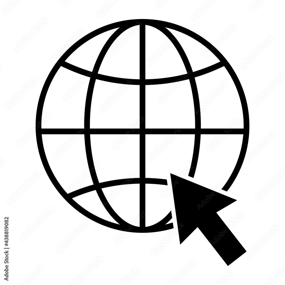 Aufkleber internet - globe icon design template vector on a white background