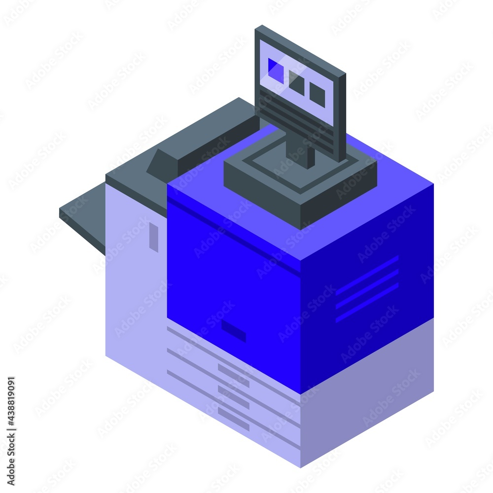 Poster office digital printing icon. isometric of office digital printing vector icon for web design isolat