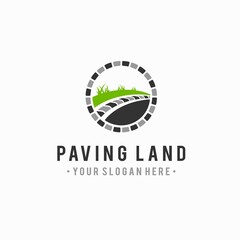 Paving landscape logo, paving vector