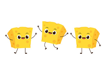 Cheese character design. Cheese on white background. symbol. mascot.