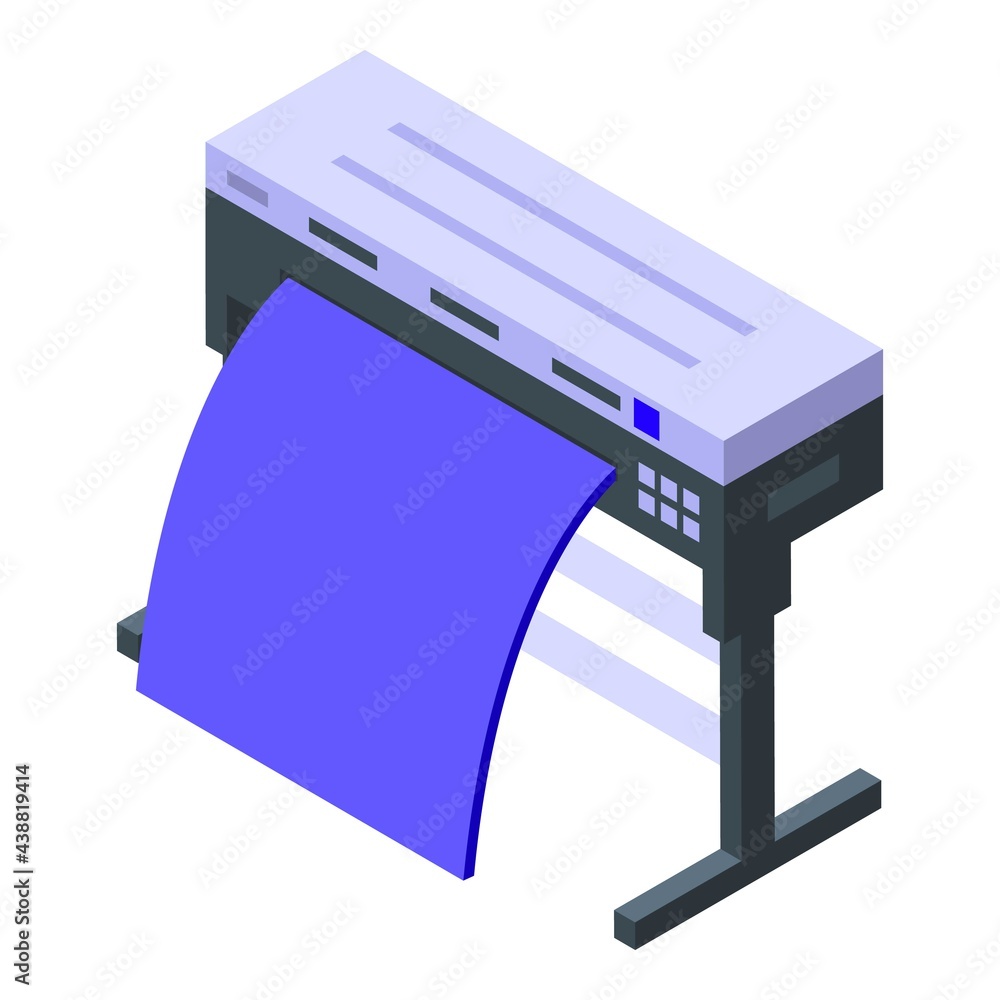 Poster plotter digital printing icon. isometric of plotter digital printing vector icon for web design isol
