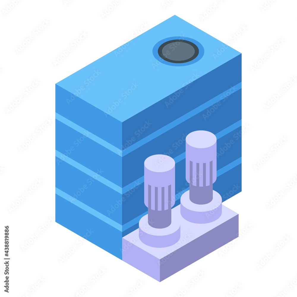 Poster water purification system icon. isometric of water purification system vector icon for web design is