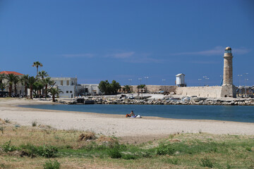 Leuchtturm im alten Hafen von Rethymno, Kreta
