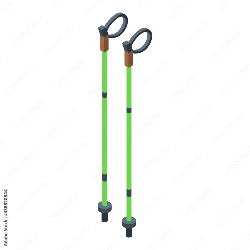 Poster nord walking sticks icon. isometric of nord walking sticks vector icon for web design isolated on wh