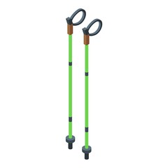 Nord walking sticks icon. Isometric of Nord walking sticks vector icon for web design isolated on white background