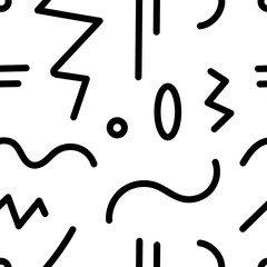 Seamless abstract pattern on white background. Vector doodle image. Graphic geometric ornament.