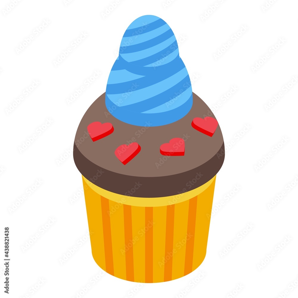 Poster cream muffin icon. isometric of cream muffin vector icon for web design isolated on white background