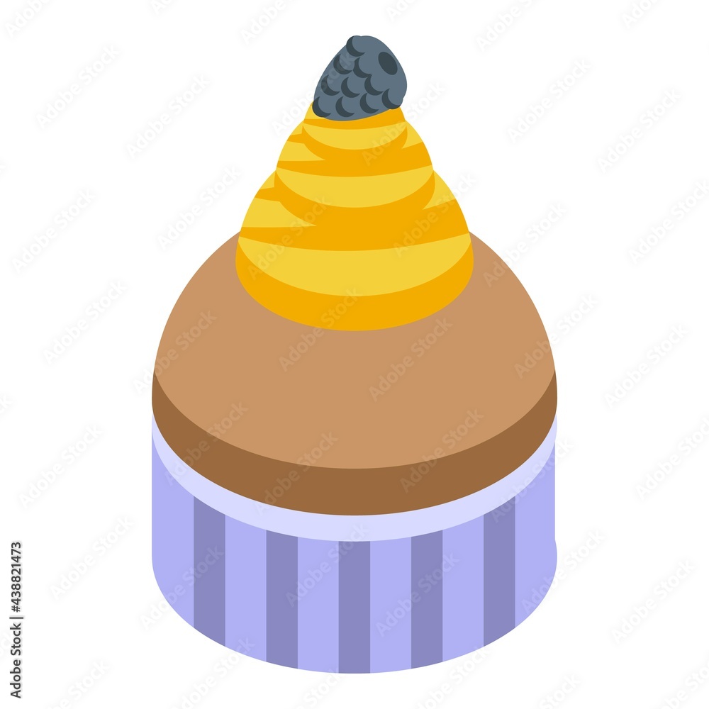 Poster bakery muffin icon. isometric of bakery muffin vector icon for web design isolated on white backgrou