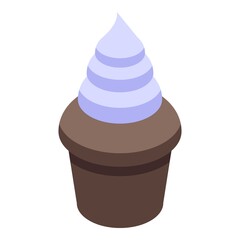 Tasty muffin icon. Isometric of Tasty muffin vector icon for web design isolated on white background