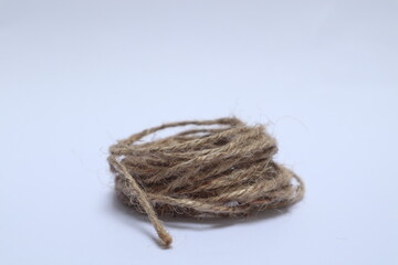 Burlap rope textures on a white background