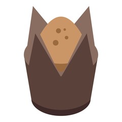 Chocolate muffin icon. Isometric of Chocolate muffin vector icon for web design isolated on white background