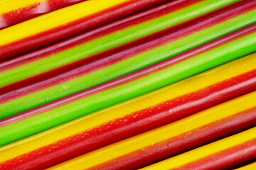 Licorice Candy. Sweet gummy sticks with different flavor.