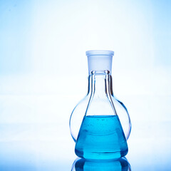 The glass bulb. Chemical flask. Chemical vessels. Glassware.