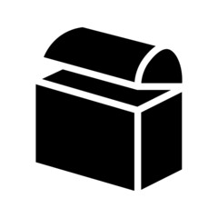 Treasure chest, Opened chest treasuresvector icon on white background