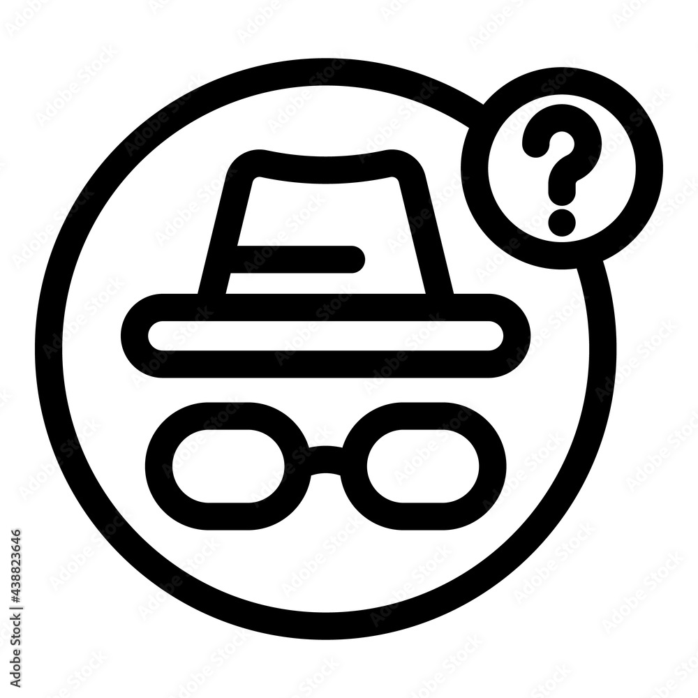 Poster anonymous icon. outline anonymous vector icon for web design isolated on white background