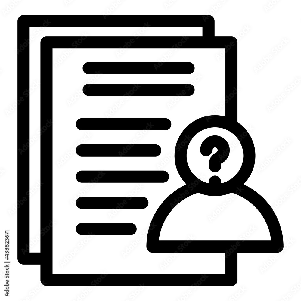Poster anonymous doc icon. outline anonymous doc vector icon for web design isolated on white background