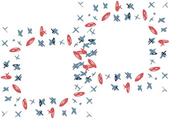 Composition of frame with american flag stars and colours with copy space on white background