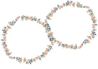 Composition of frame with american flag stars and colours with copy space on white background