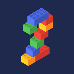 Number two in isometric. Color constructor