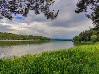 Southern Bug River. Summer landscape
