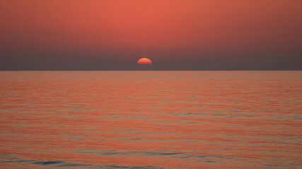 Sunrise at the sea. Calm at sea and sunset