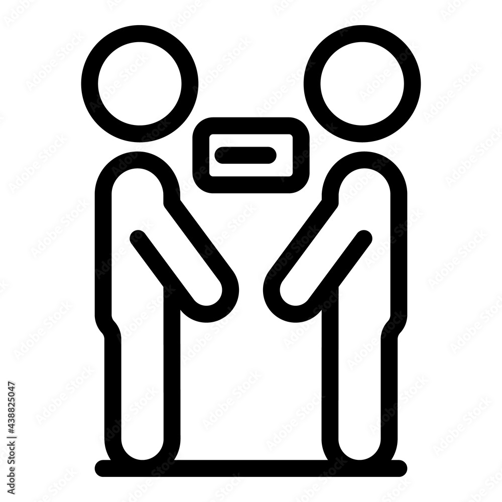 Poster colleague icon. outline colleague vector icon for web design isolated on white background