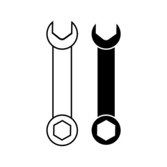 Service tool icon. Isolated flat gear symbol on white background. eps 10