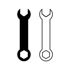 Service tool icon. Isolated flat gear symbol on white background. eps 10