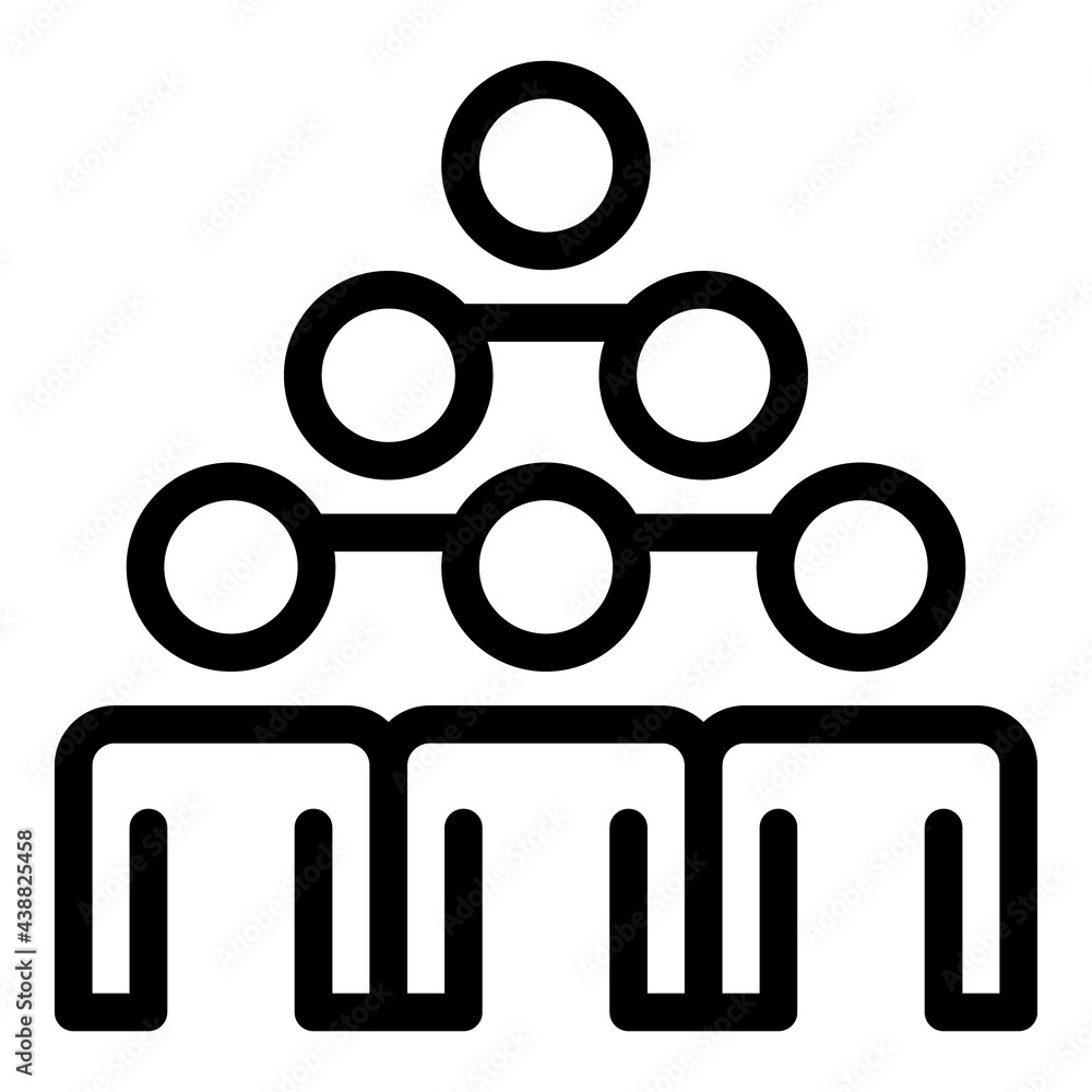 Aufkleber colleague pyramide icon. outline colleague pyramide vector icon for web design isolated on white bac