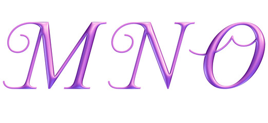 3d alphabet, uppercase pink letters