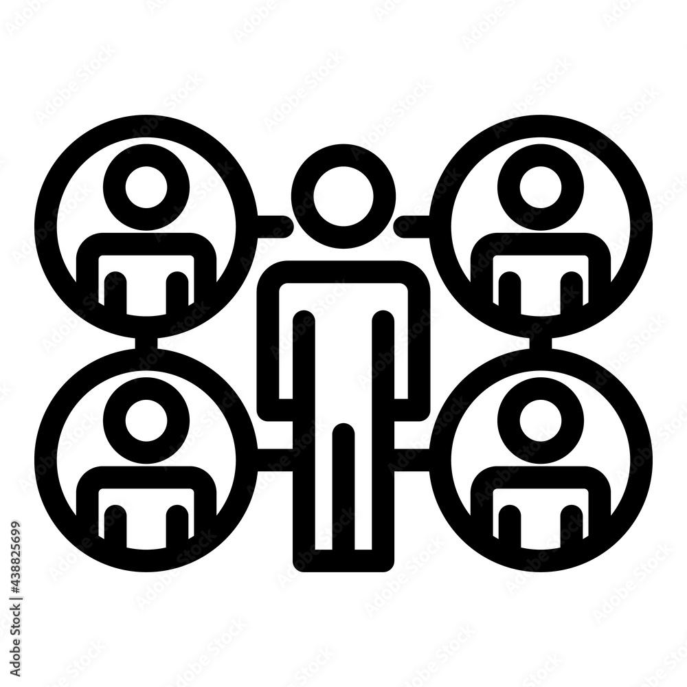 Poster colleague desk group icon. outline colleague desk group vector icon for web design isolated on white