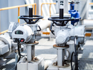 Motor operate valve for On-Off type which apply industrial zone and popular to install with tank, pipe, pump and pond in Combined-Cycle Co-Generation Power Plant.
