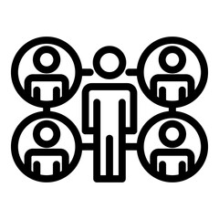 Colleague desk group icon. Outline Colleague desk group vector icon for web design isolated on white background