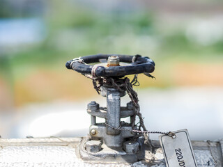 Manual valve of HRSG boilers systems (Heat recovery steam generator) in Combined-Cycle Co-Generation Power Plant.