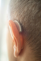 Fototapeta premium Hearing aid ear of man