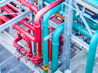 Pipe water and structure in power plant.